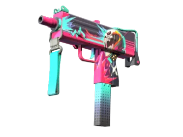 StatTrak™ MAC-10 | Neon Rider (Well-Worn)