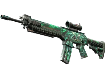 StatTrak™ SG 553 | Dragon Tech (Well-Worn)