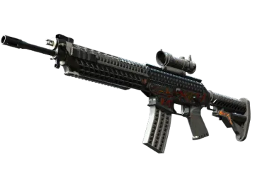 StatTrak™ SG 553 | Heavy Metal (Well-Worn)