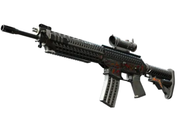 StatTrak™ SG 553 | Heavy Metal (Battle-Scarred)