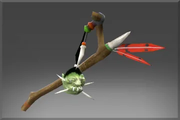 Inscribed Shrunken Head Staff