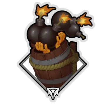 Gold Crownfall Sticker — Spoon (Bombs)