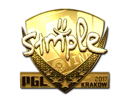 Sticker | s1mple (Gold) | Krakow 2017