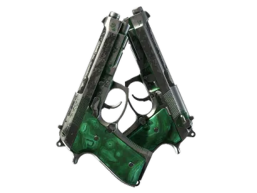 Dual Berettas | Polished Malachite (Battle-Scarred)