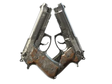 Dual Berettas | Silver Pour (Battle-Scarred)