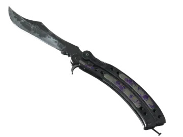 ★ StatTrak™ Butterfly Knife | Ultraviolet (Battle-Scarred)