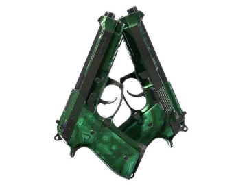 Dual Berettas | Polished Malachite (Well-Worn)