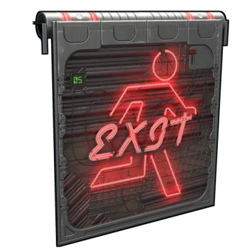 Neon Exit Garage Door