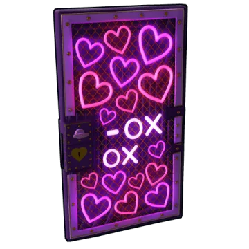 Neon Hearts Sheet Metal Door