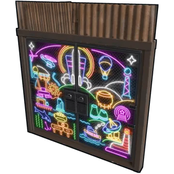 Neon Vibes Double Metal Door