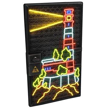 Neon Lighthouse Door