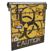 Caution Garage Door