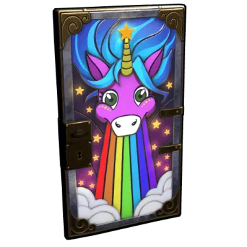 Rainbow Pony Metal Door